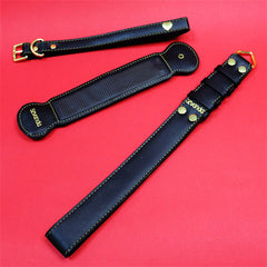LOCKINK App Controlled Changeable Display Leather LED Collar & Leash Set