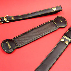 LOCKINK App Controlled Changeable Display Leather LED Collar & Leash Set