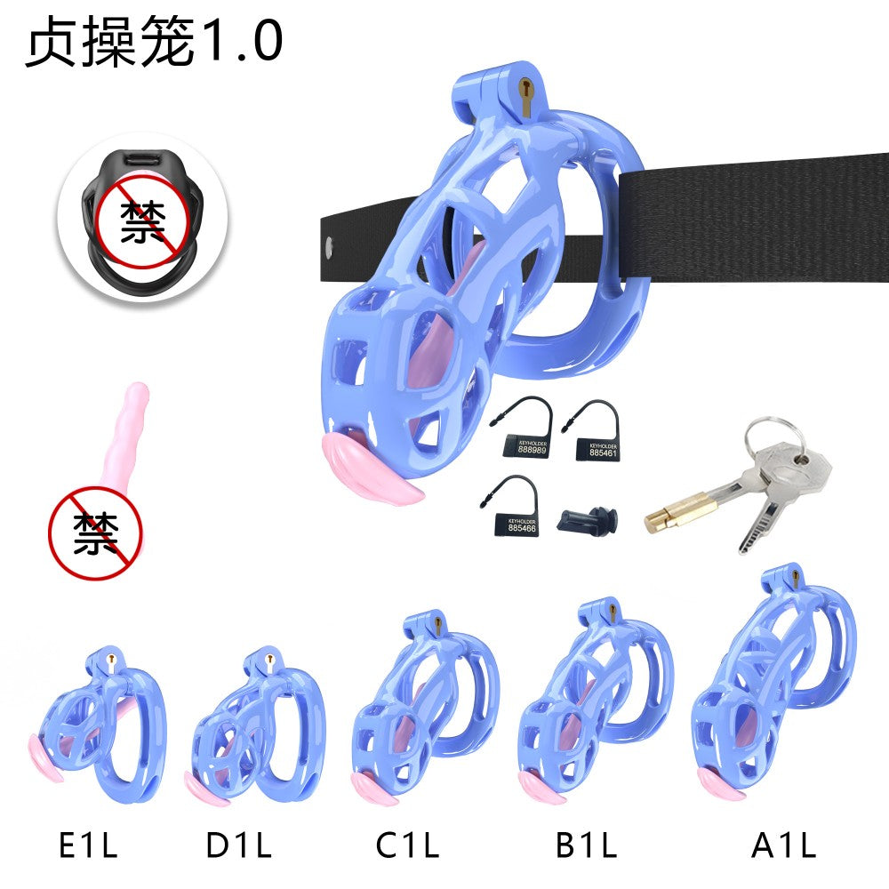 3D-Printed Resin Chastity Cage with Strap – A1–E1, 5 Colors