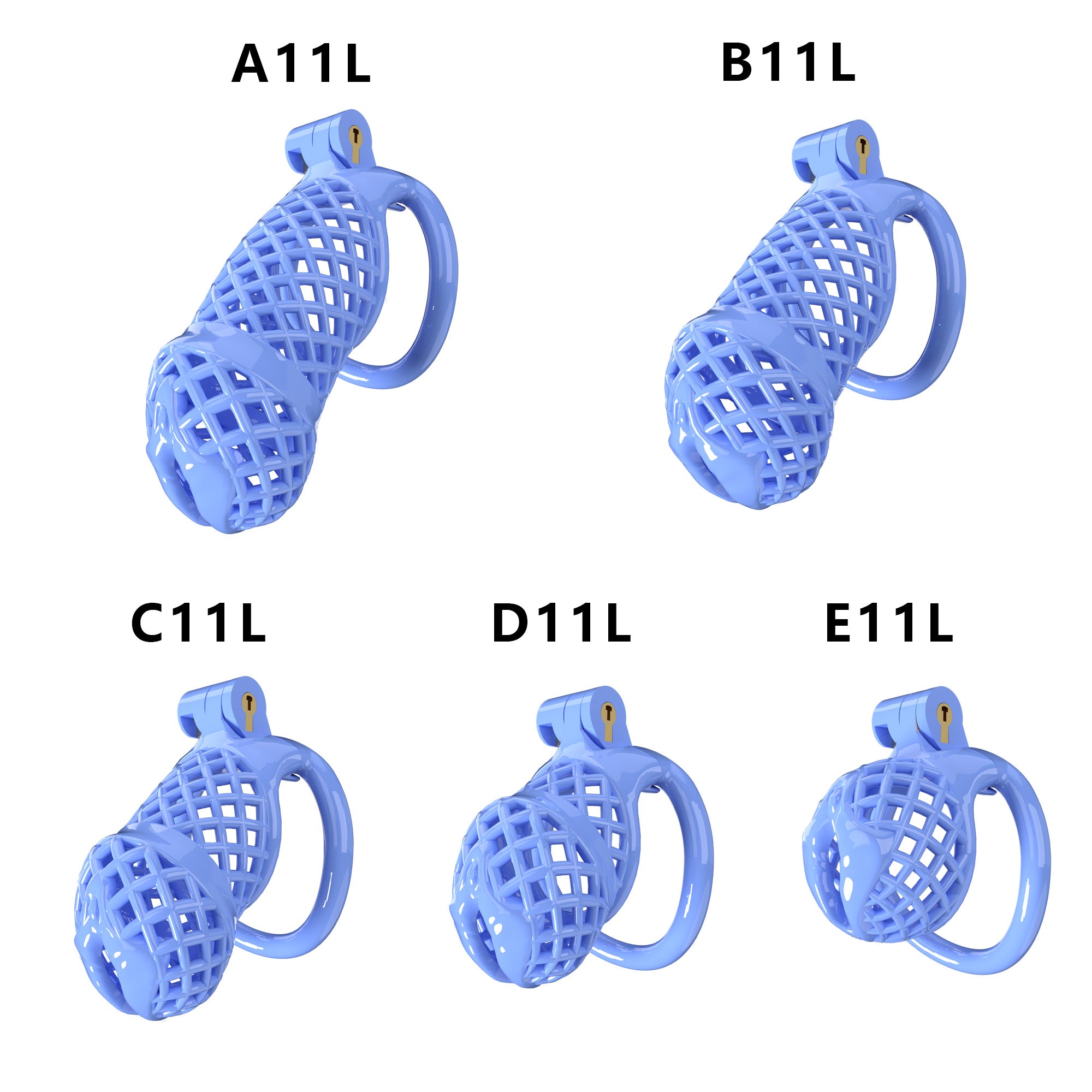 Mesh Ventilated Resin Chastity Cage, 45–105 mm Length Options