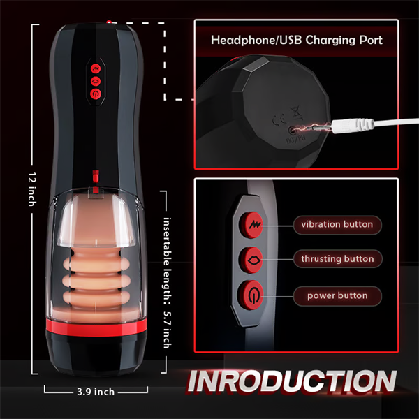 Lifelike Automatic 5 Thrusting 10 Vibrating Stroker