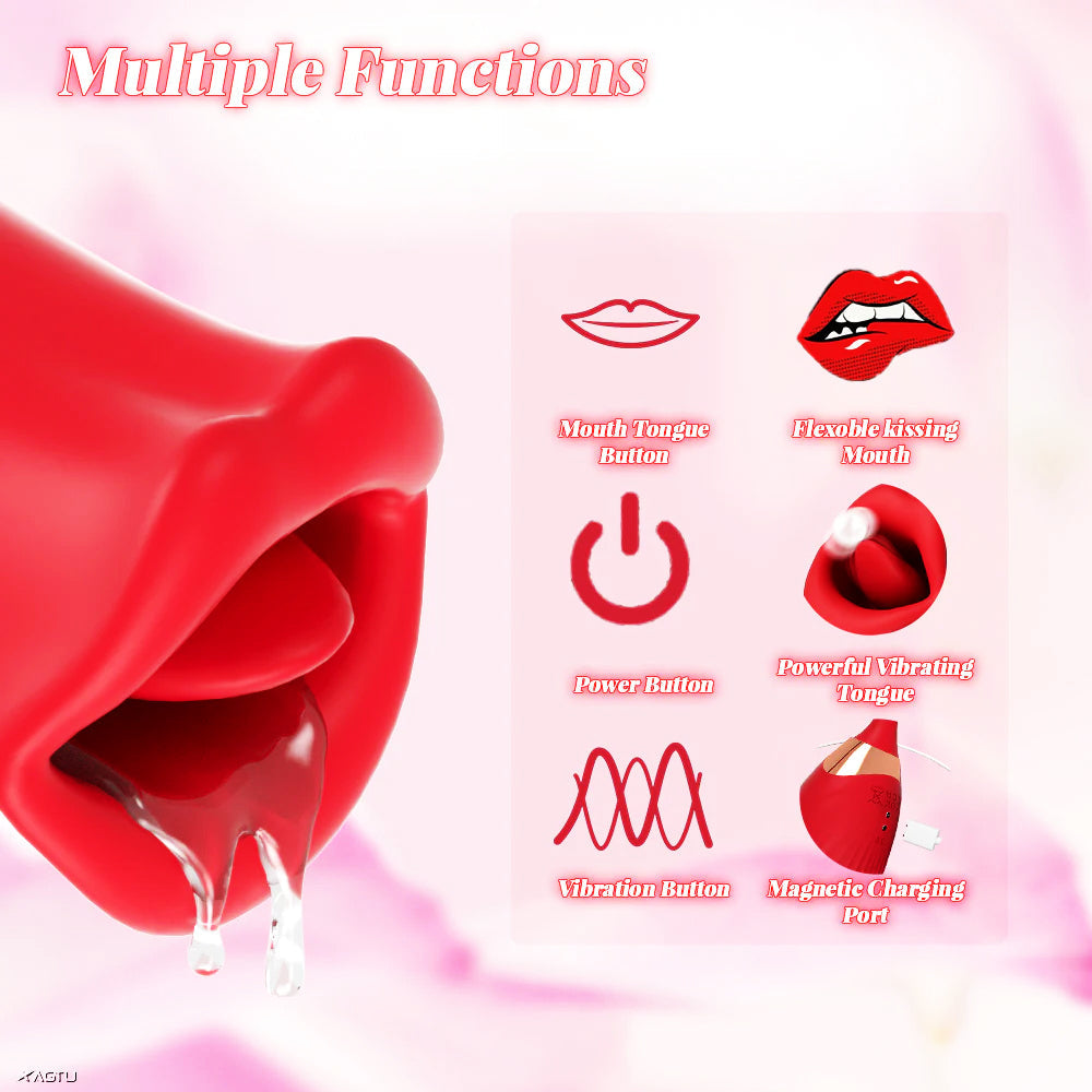 Lip Biting Vibrator with Wiggle Finger Shaped Vibrator