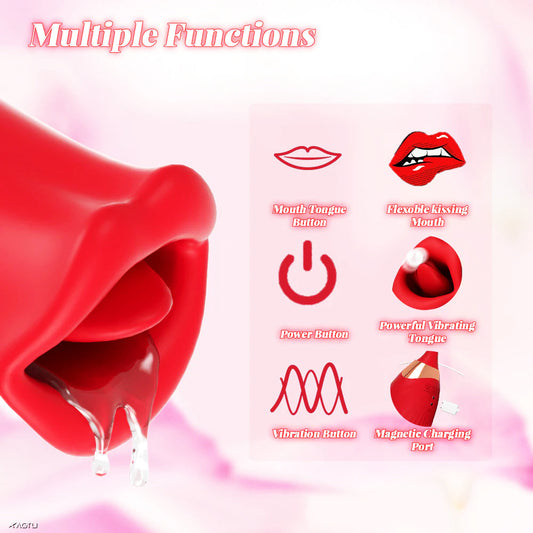 Lip Biting Vibrator with Wiggle Finger Shaped Vibrator
