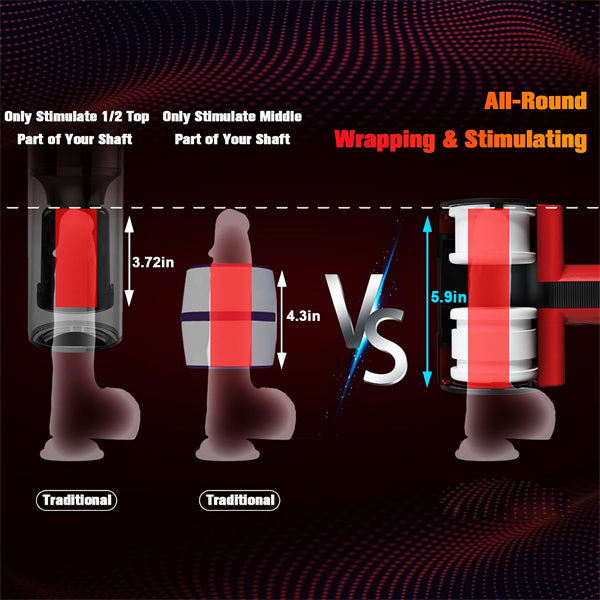 Dual-Sleeve Automatic Thrusting Rotating Vibrating Blowjob Stroker