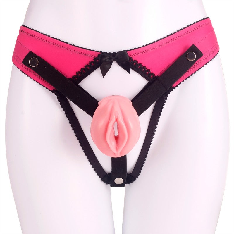Small Faux Labia Silicone Chastity Cage with Resin Inner Cage