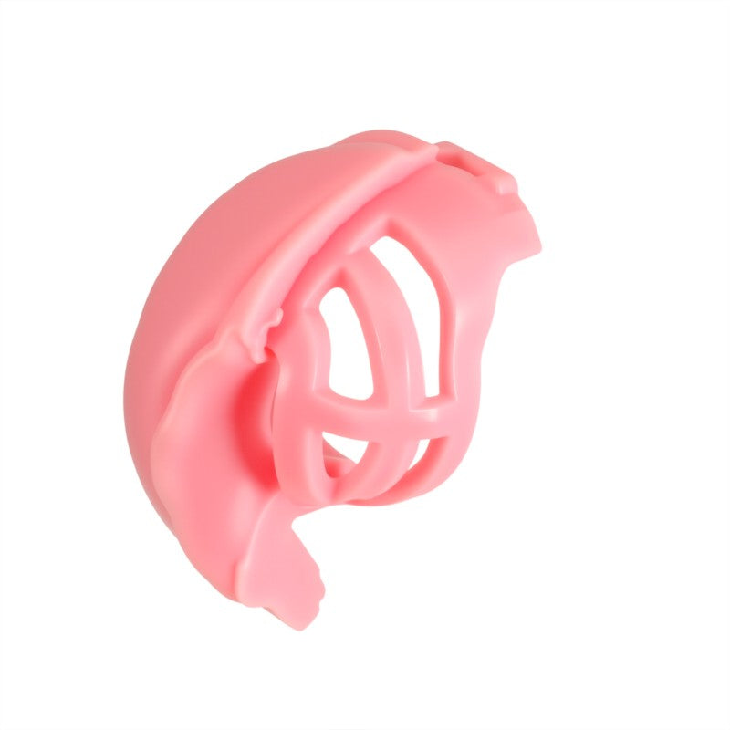 Small Faux Labia Silicone Chastity Cage with Resin Inner Cage