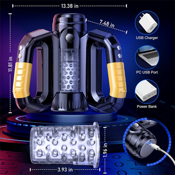 Handle 10 Thrusting & Rotating Modes Male Stroker