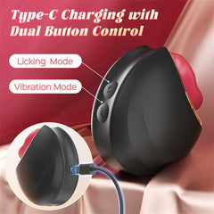 10 Modes Mouth-Shaped Black Biting Vibrators With Cover