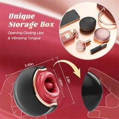 10 Modes Mouth-Shaped Black Biting Vibrators With Cover