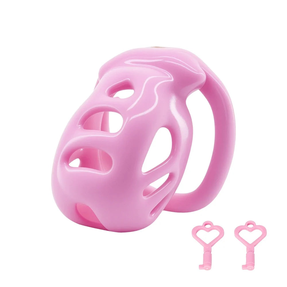 Heart-Detail Ventilated Chastity Cage | Lightweight Resin Control Device