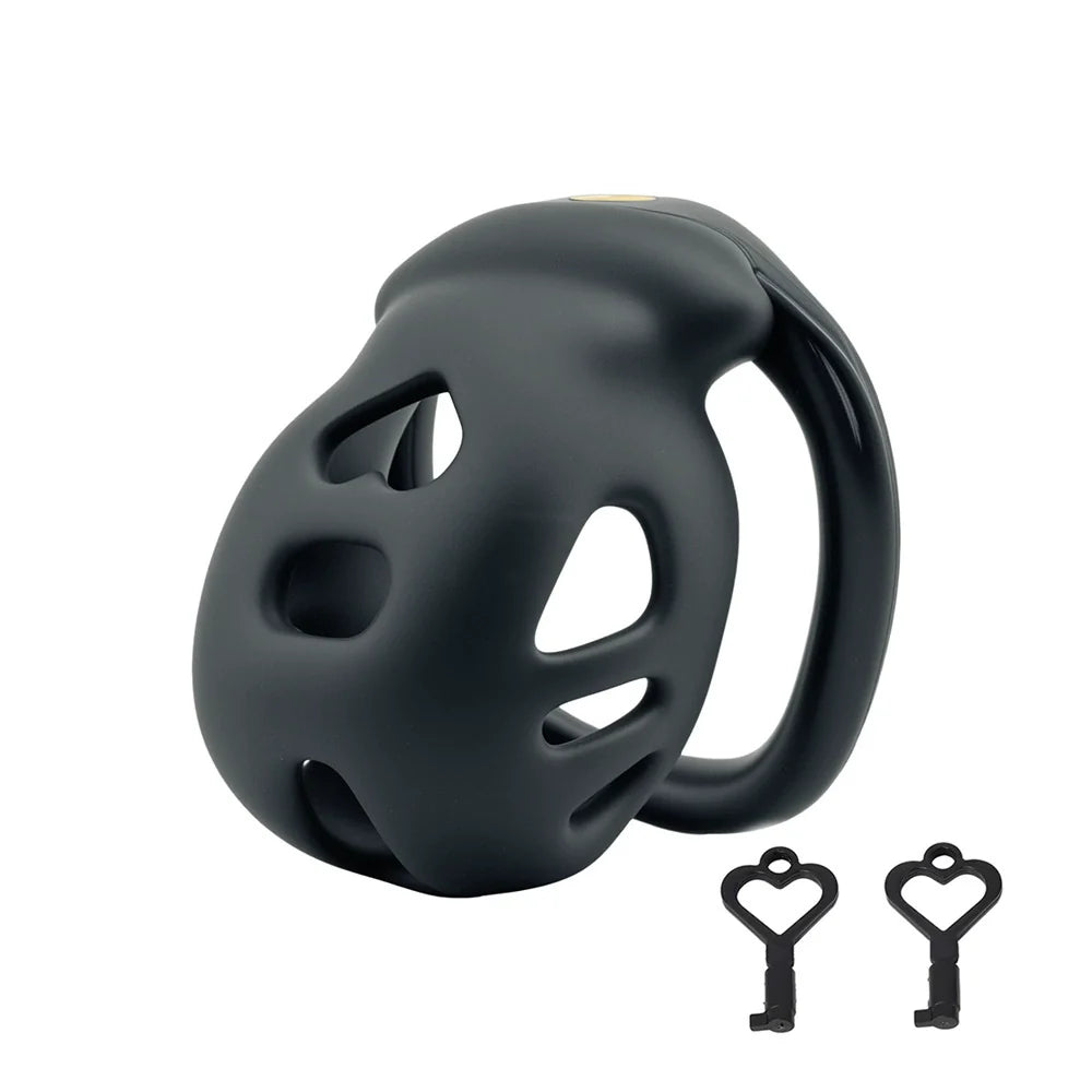Heart-Detail Ventilated Chastity Cage | Lightweight Resin Control Device