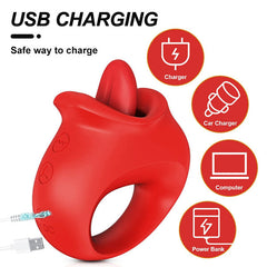 Red Licking Tongue Rose Toy