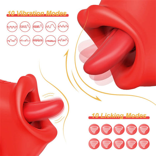 Red Licking Tongue Rose Toy