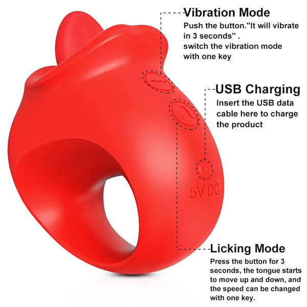 Red Licking Tongue Rose Toy