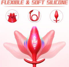 3in1 Rose Vibrator With Butt Plug