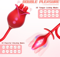 3in1 Rose Vibrator With Butt Plug