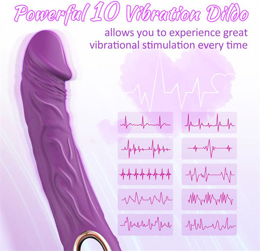 Realistic Dildo Vibrator Purple