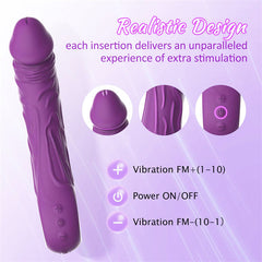 Realistic Dildo Vibrator Purple