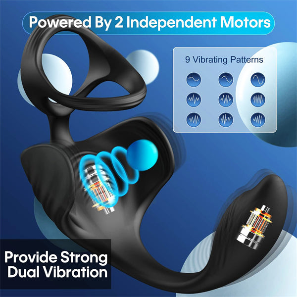 2IN1 Remote Control Cock Ring & Anal Vibrator with App