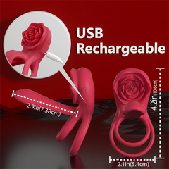 Rose Vibrating Cock Ring PRO2