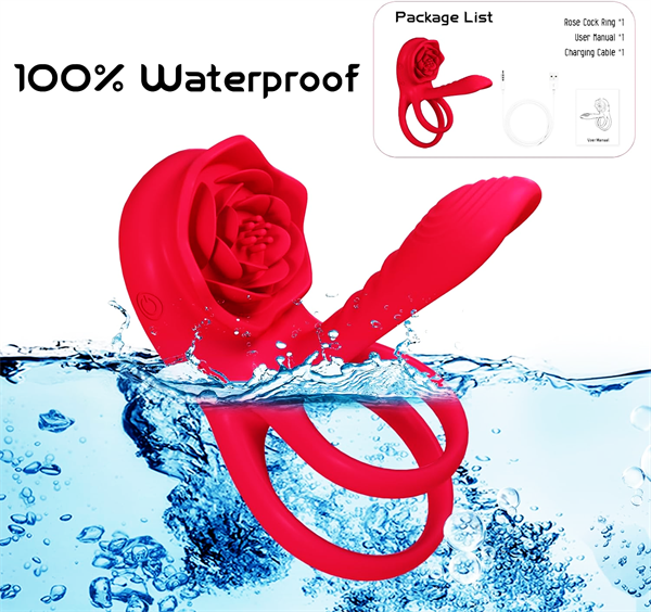 Rose Vibrating Cock Ring PRO2