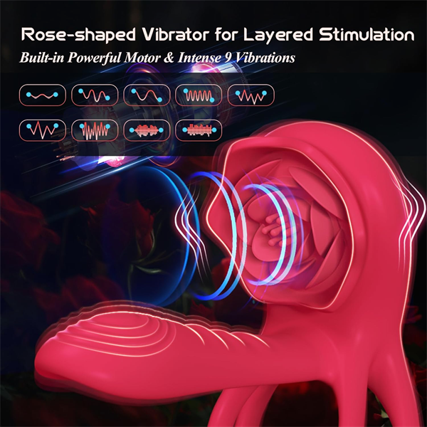 Rose Vibrating Cock Ring PRO2