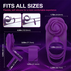 Rose Shaped Vibrating Cock Ring Pro
