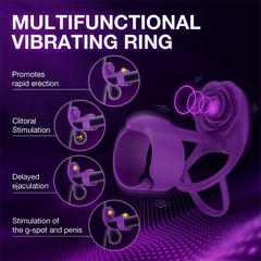 Rose Shaped Vibrating Cock Ring Pro