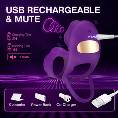 Rose Shaped Vibrating Cock Ring Pro