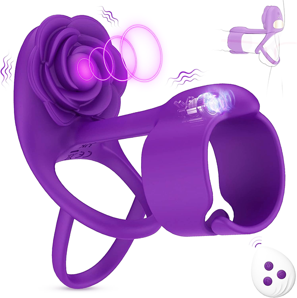 Rose Shaped Vibrating Cock Ring Pro