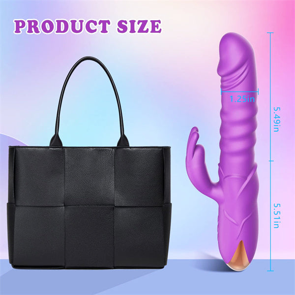 Rose Thrusting Rabbit Vibrator Hot Pink