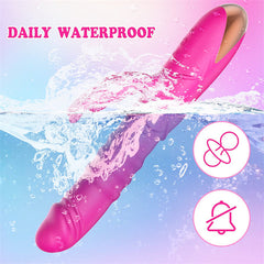 Rose Thrusting Rabbit Vibrator Hot Pink