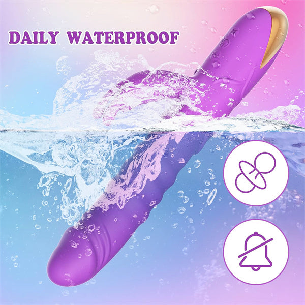Rose Thrusting Rabbit Vibrator Hot Pink
