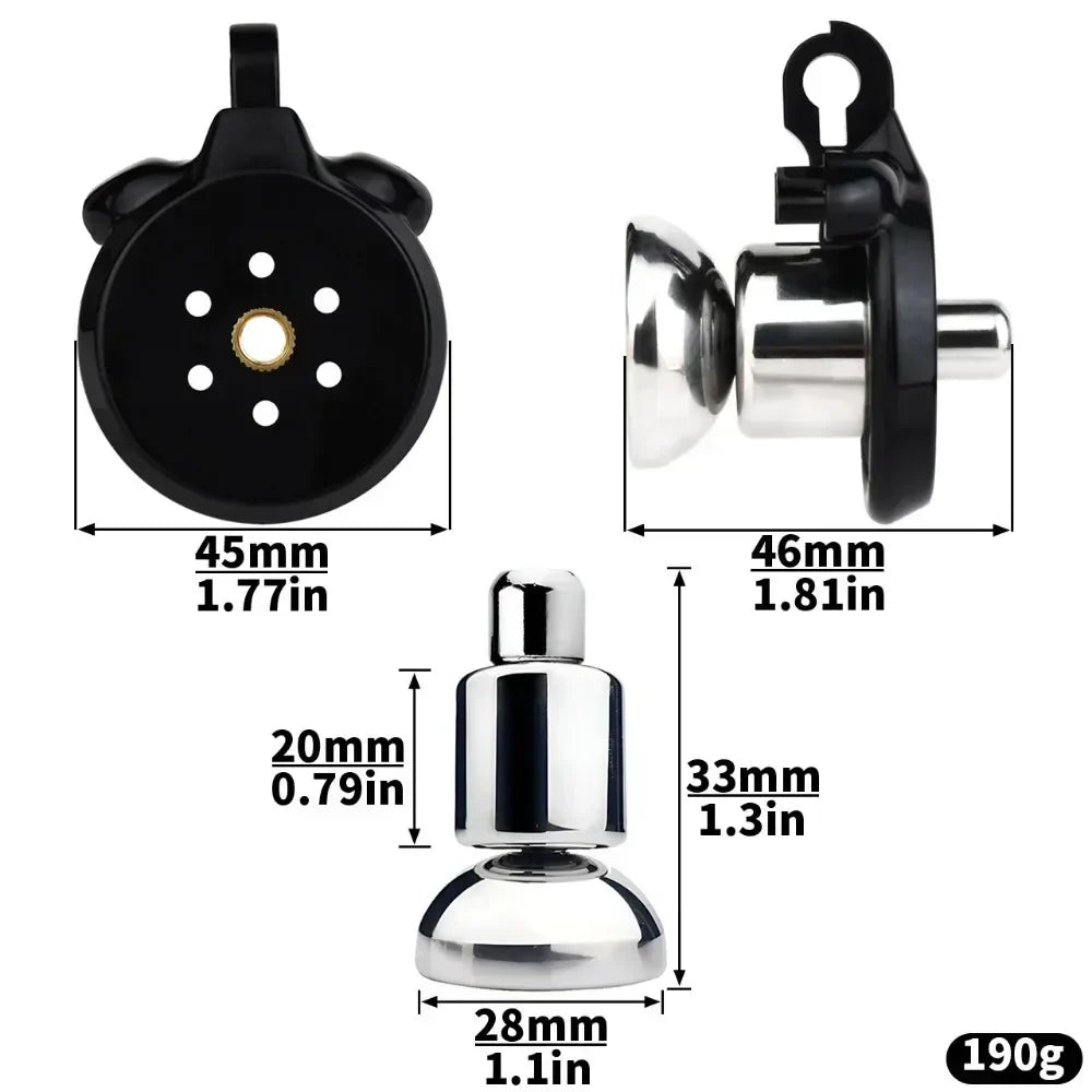 Flat Chastity Cage With Inverted Plugged