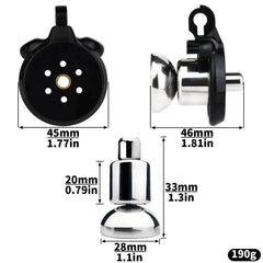 Flat Chastity Cage With Inverted Plugged