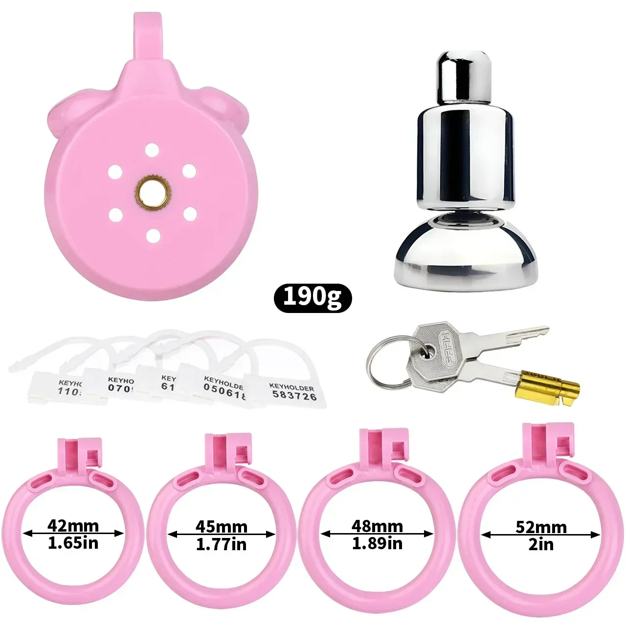 Flat Chastity Cage With Inverted Plugged