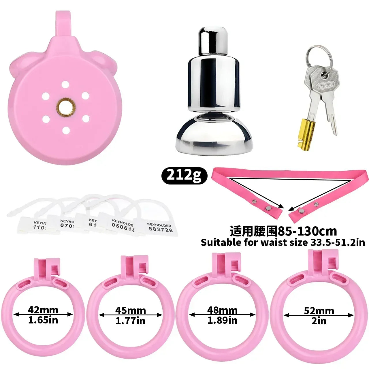 Flat Chastity Cage With Inverted Plugged