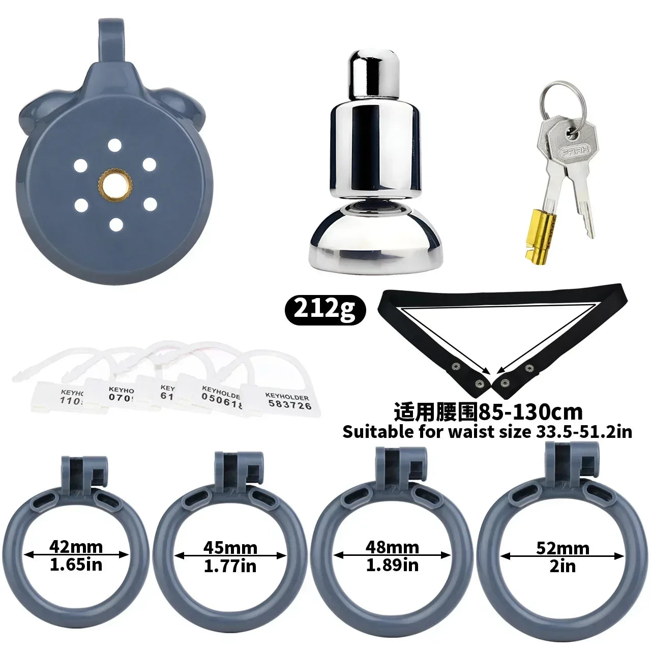 Flat Chastity Cage With Inverted Plugged