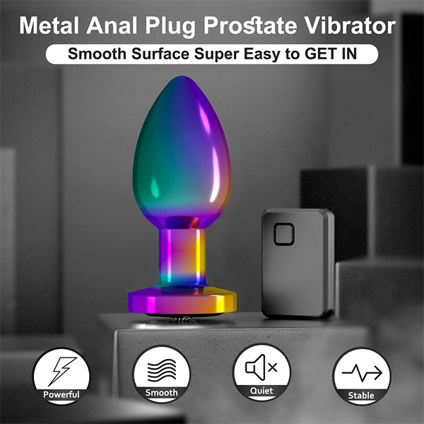 Stainless Steel Anal Vibrator Rainbow