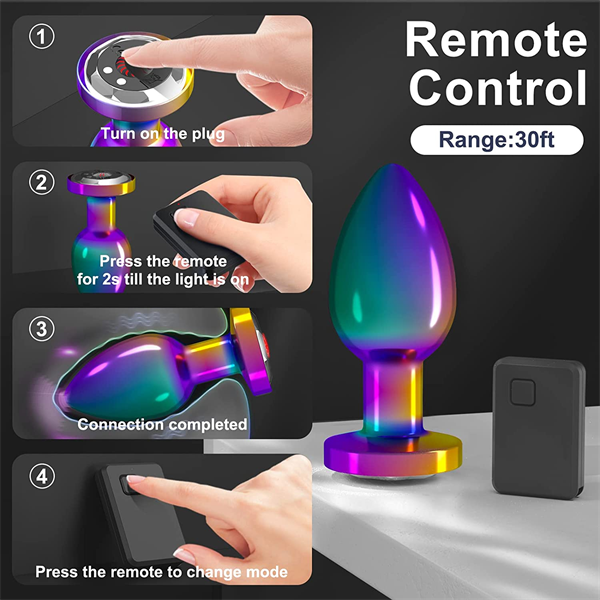 Stainless Steel Anal Vibrator Rainbow