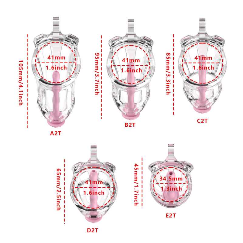 3D-Printed Resin Chastity Cage with Strap – A2–E2, 5 Colors