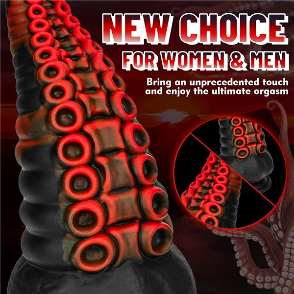 Tentacle G-spot Dildo Blakc/Red