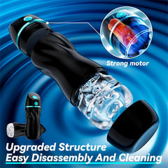 Upgraded 7 Vibration & Suction Stroker Black