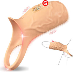 Vibrating Penis Sleeve Cock Ring Black
