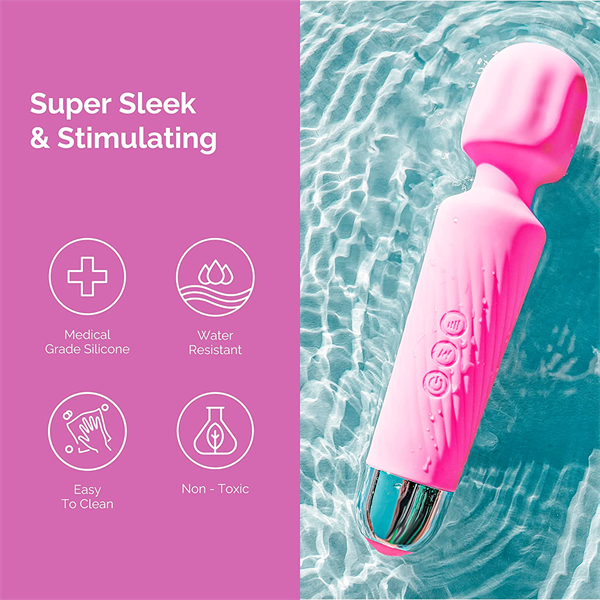 Colorful AV Wand Vibrator Hot Pink
