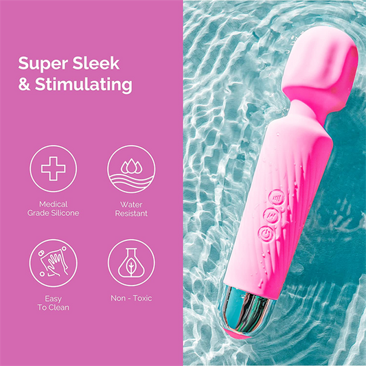 Colorful AV Wand Vibrator Hot Pink