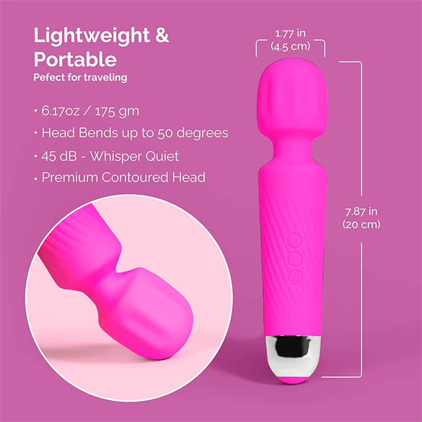 Colorful AV Wand Vibrator Hot Pink