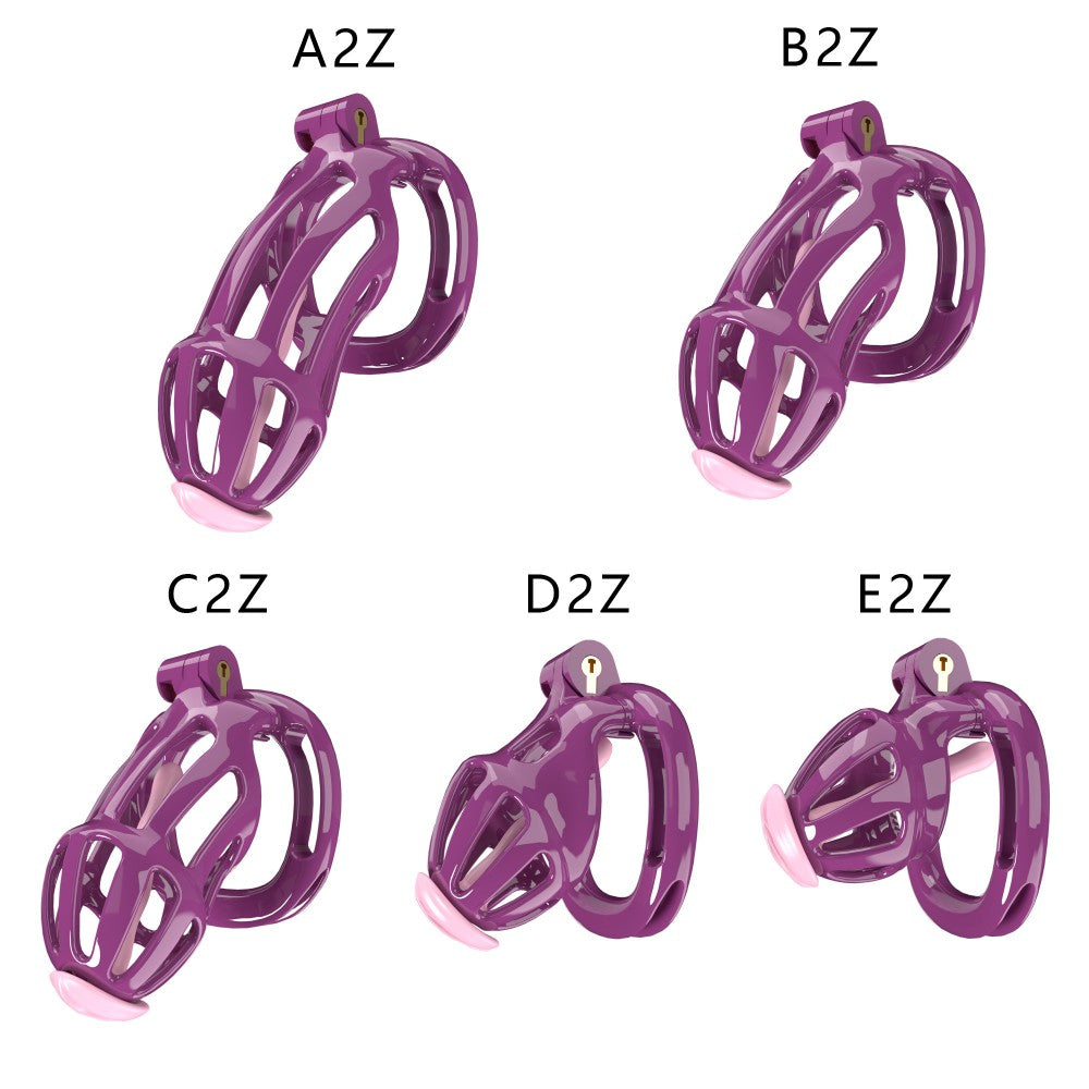 3D-Printed Resin Chastity Cage with Strap – A2–E2, 5 Colors