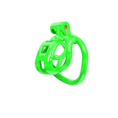 Angled view of green 3D-printed resin cage