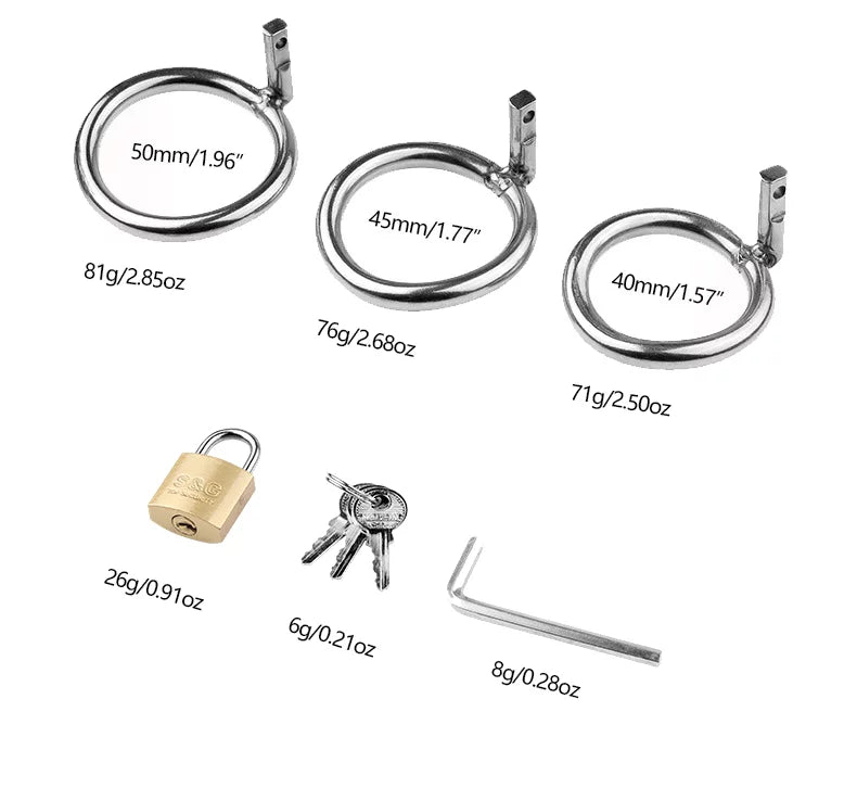 A1 cage 40 45 and 50 mm ring weight chart